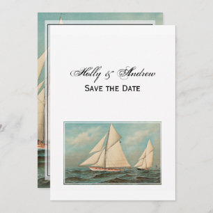 Nautical Vintage Yachts Racing #1 Save the Date Invitation