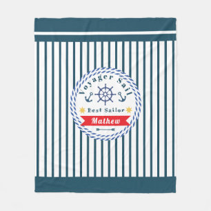 Nautical Voyager Best Sailor White Fleece Blanket