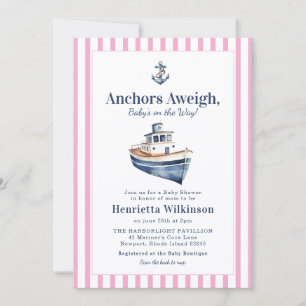 Nautical Watercolor Anchor Boat Baby Shower 
