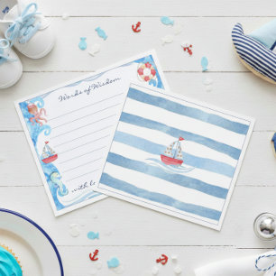 Nautical Watercolor Baby Shower Words of Wisdom