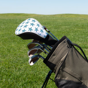 Nautical Watercolor Blue Starfish Golf Head Cover