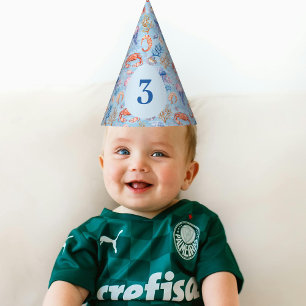 Nautical Watercolor Coral Reef Delights Party Hat