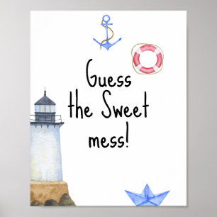 Nautical watercolor - Guess the sweet mess Poster