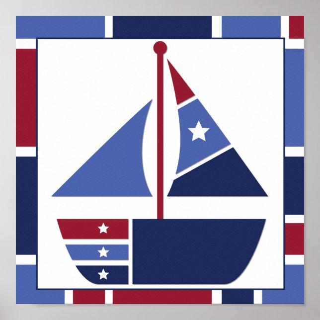 Nautical Wave Nursery Poster (Front)