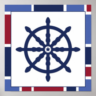 Nautical Wave Nursery Wheel Poster