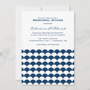 Nautical Waves Pattern Rehearsal Dinner Invitation