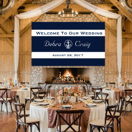 Nautical Wedding Banner 3' x 5'