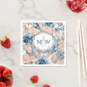 Nautical Wedding Beach Sea Shell Flowers Napkin
