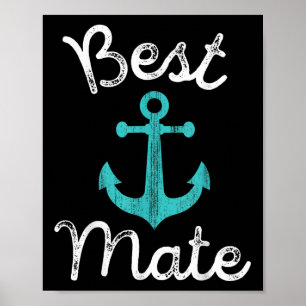 Nautical Wedding Bride Grooms Man &amp; Groomsmen  Poster