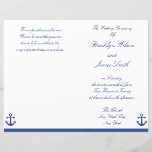 Nautical Wedding Ceremony Program Flyer