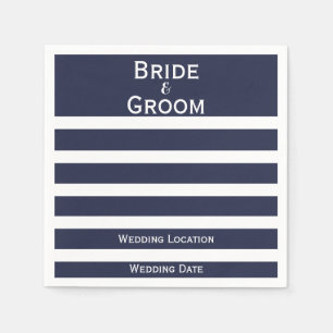 Nautical Wedding Custom Striped Napkins