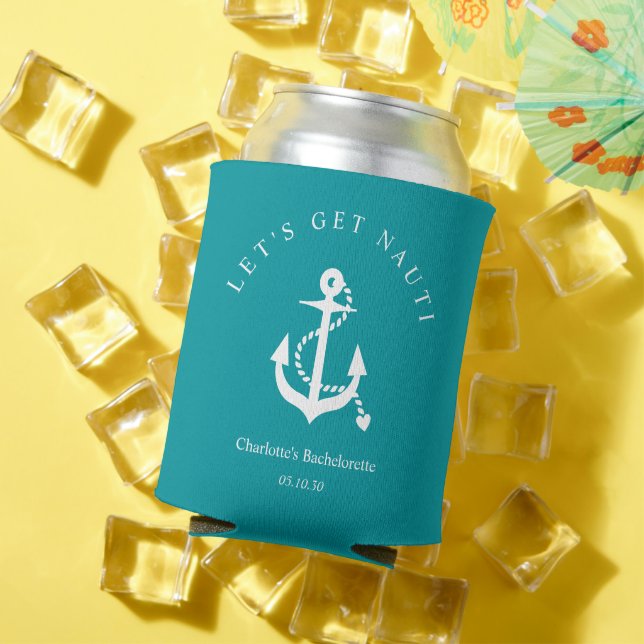 Nautical Wedding Engagement Rehearsal Dinner Can Cooler (In Situ Summer)