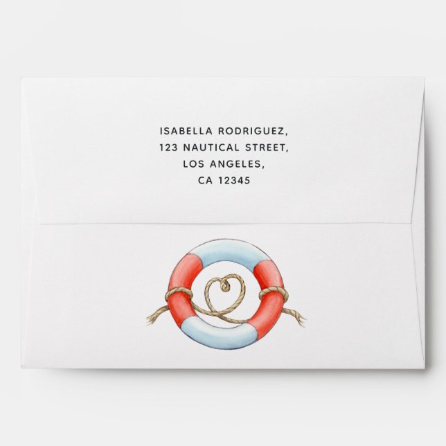 Nautical Wedding Envelope (Back (Top Flap))