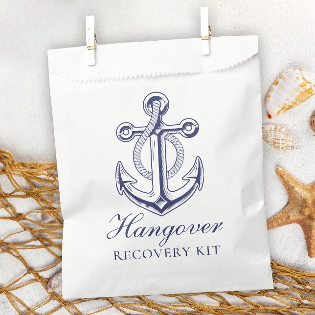 Nautical Wedding Hangover Kit Navy Blue Anchor Favour Bags (Creator Uploaded)