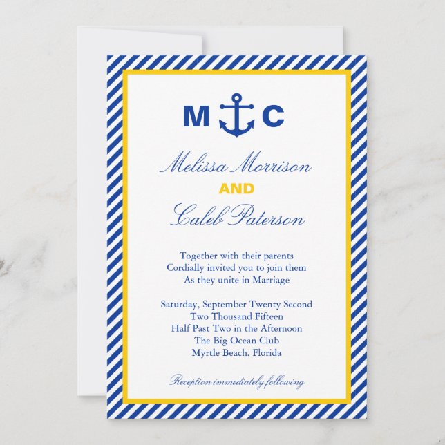 Nautical Wedding Invitation (Front)