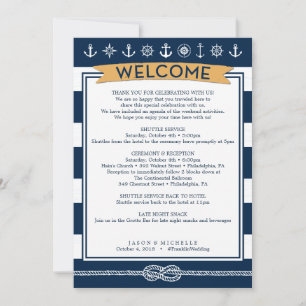 Nautical Wedding Itinerary - Wedding Welcome Invitation