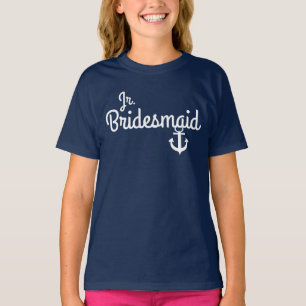 Nautical Wedding Junior Bridesmaid Tee with Anchor