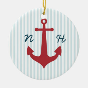Nautical wedding keepsake ornament