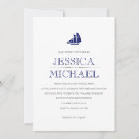 Nautical Wedding Navy Blue Boat With Sails Custom 