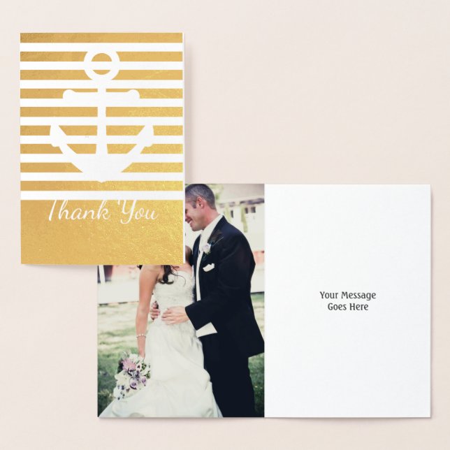 Nautical Wedding Photo or Birthday Thank You Card (Display)