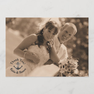 Nautical Wedding Photo Thank You Card