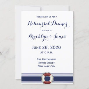 Nautical Wedding Rehearsal Invitations Lifesaver