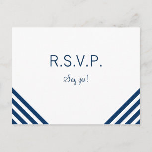 Nautical Wedding RSVP postcard template