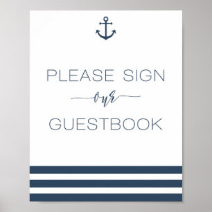 Nautical Wedding Sign Our Guest Book