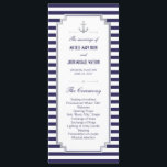 Nautical Wedding Silver Custom Program Rack Cards<br><div class="desc">Customise this Stylish Modern Nautical Wedding Program Cards. Mint and white striped design, set as a template for an easy customisation. Mint colour of the stripes is customisable and can be changed to any other colour, you can change it by changing the Background colour. Please note that the gold on...</div>