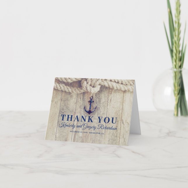 Nautical Wedding Thank You Card (Front)