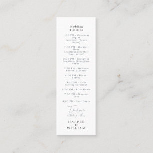 nautical wedding timeline business card