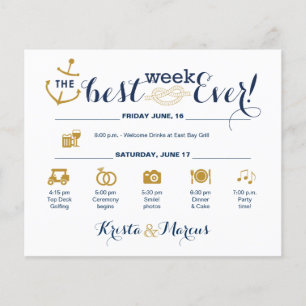 Nautical Wedding Week Itinerary