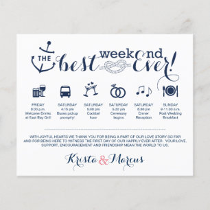 Nautical Wedding Weekend Itinerary