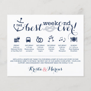 Nautical Wedding Weekend Itinerary