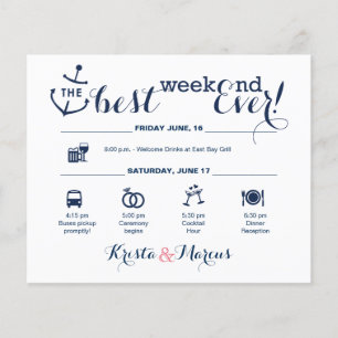 Nautical Wedding Weekend Itinerary