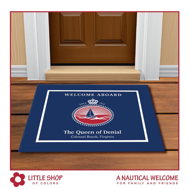 Nautical Welcome Aboard Sailboat Marine Rope Doormat (Creator Uploaded)