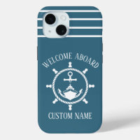 Nautical Welcome captain Boat Anchor Marine Blue
