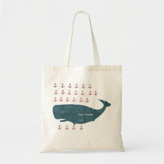 Nautical Whale Anchors Preppy Tote Bag