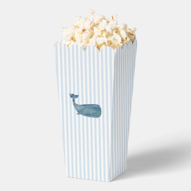 Nautical Whale Blue Stripe Preppy Favour Box (Popped)