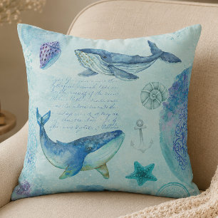 Nautical Whale Cushion