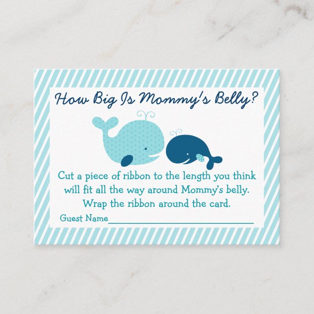 Nautical Whale How Big Is Mummy's Belly Game Enclosure Card (Front)