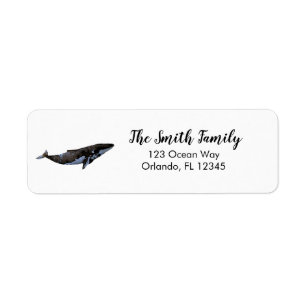Nautical Whale Painting Return Address