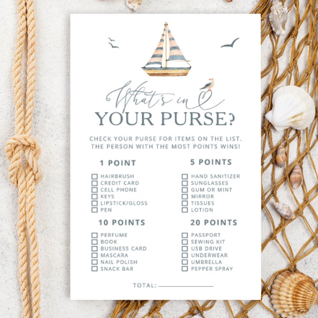 Nautical Whats in Your Purse Baby Shower Game (Creator Uploaded)