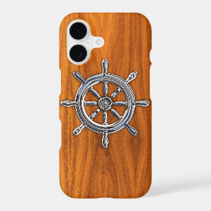 Nautical Wheel on Teak Wood Style