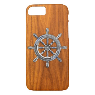Nautical Wheel on Teak Wood Style Case-Mate iPhone Case