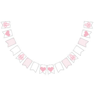 Nautical White and Pink  Bunting