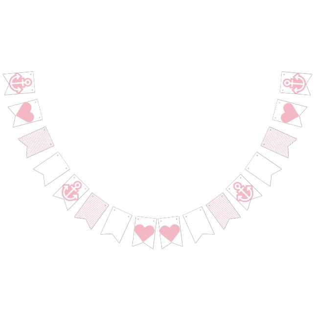 Nautical White and Pink  Bunting Bunting (All)