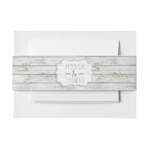 Nautical Whitewashed Wood Beach Wedding Collection Invitation Belly Band