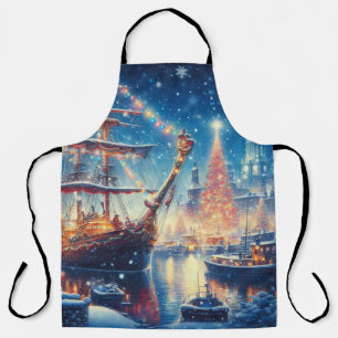 Nautical winter/Christmas harbor Apron