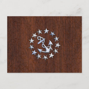 Nautical Yacht Flag Anchor Stars Symbol Postcard